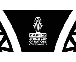 pouvez Ivoire côte tasse 2023 symbole logo blanc abstrait africain tasse de nations Football conception vecteur illustration avec noir Contexte