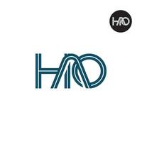 lettre hao monogramme logo conception avec lignes vecteur