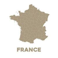 détaillé France carte vecteur