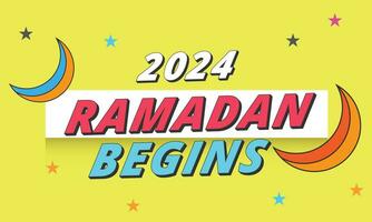 Ramadan commence mars. arrière-plan, bannière, carte, affiche, modèle. vecteur illustration.