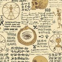 alchimique formule avec crypté symboles vecteur