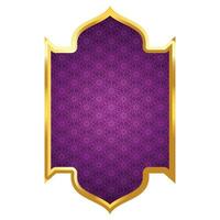 luxe d'or islamique Royal Titre Cadre arabe style texte boîte bannière clipart vecteur