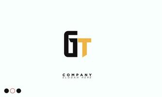 gt alphabet lettres initiales monogramme logo tg, g et t vecteur