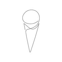 la glace crème tiré dans un continu doubler. un ligne dessin, minimalisme. vecteur illustration.