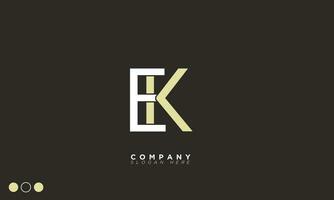 ek alphabet des lettres initiales monogramme logo ke, e et k vecteur