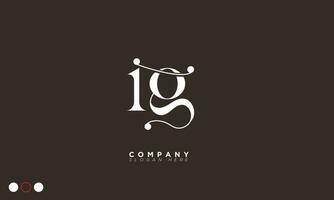 ig alphabet lettres initiales monogramme logo gi, i et g vecteur