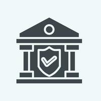 icône bancaire assurance. en relation à la finance symbole. glyphe style. Facile conception modifiable. Facile illustration vecteur