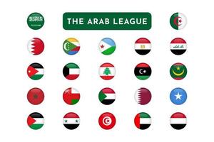 ensemble de la conception du drapeau de la ligue arabe vecteur