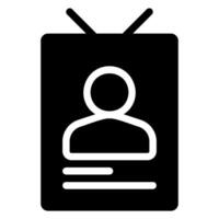 icône de glyphe de carte d'identité vecteur