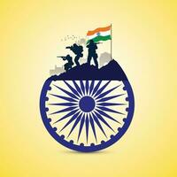 vecteur illustration de Indien armée jour, célébrer le la victoire de le Indien armée sur république journée indépendance journée. amar mâchoire jyoti. kargil la victoire journée. Indien armée martyrs journée modifiable conception