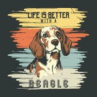 ancien beagle chien T-shirt conception vecteur