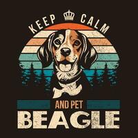 ancien beagle chien T-shirt conception illustration vecteur