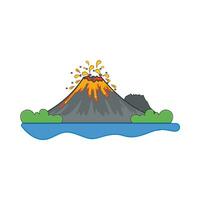 volcan avec mer illustration vecteur