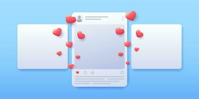 social médias app interface Publier et l'amour réaction vecteur