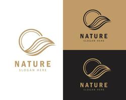 la nature logo Créatif cercle emblème ancien art ligne art vecteur