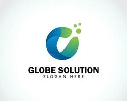 globe Solution logo Créatif cercle monde Terre technologie Couleur moderne vecteur