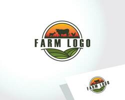 ferme logo Créatif croissance agriculture affaires emblème conception modèle vecteur