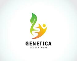 ADN logo Créatif la nature gens abstrait conception concept laisser santé se soucier vecteur