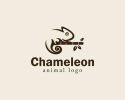 caméléon logo Créatif art conception vecteur animal tête dessin