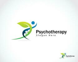 psychothérapie logo Créatif la nature laisser gen santé clinique vecteur
