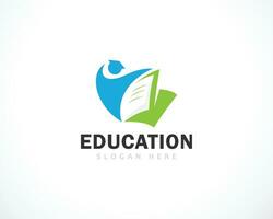 éducation logo Créatif livre conception concept Succès gens vecteur