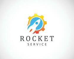 fusée logo Créatif équipement un service science éducation la toile emblème affaires vecteur