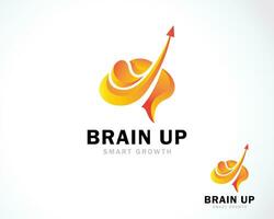 cerveau en haut logo Créatif intelligent croissance éducation innovation logo conception concept vecteur