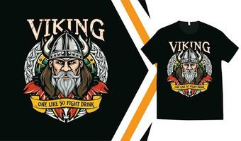 viking T-shirt conception, Douane vikings T-shirt graphique, viking guerriers T-shirt, vêtements Douane conception impression maquette. vecteur