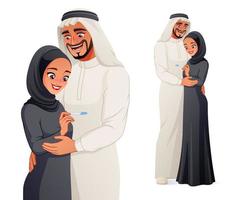 Heureux couple arabe enceinte avec illustration vectorielle de test de grossesse
