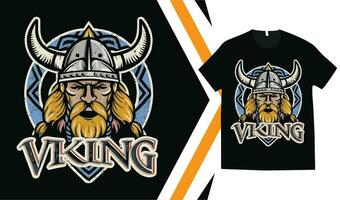 viking T-shirt conception, Douane vikings T-shirt graphique, viking guerriers T-shirt, vêtements Douane conception impression maquette. vecteur