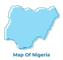 Nigeria Facile contour carte vecteur illustration