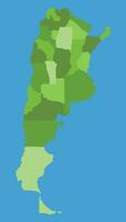 Argentine vecteur carte dans échelle verte avec Régions