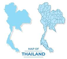 vecteur Thaïlande carte ensemble Facile plat et contour style illustration