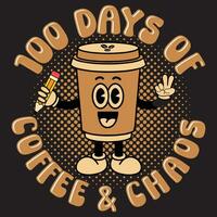 100 journées de école, café , le chaos vecteur