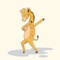 tamponner girafe mignon dab dance vecteur