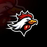 poulet rapide mascotte logo design illustration vecteur