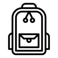 sac à dos icône ou logo illustration contour noir style vecteur