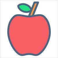 Pomme fruit icône ou logo illustration rempli Couleur style vecteur