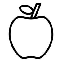 Pomme fruit icône ou logo illustration contour noir style vecteur