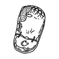 empreintes bénies de l'icône du prophète mahomet. doodle dessinés à la main ou style d'icône de contour vecteur