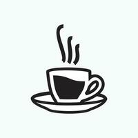 vecteur illustration - café ou thé tasse pour café ou restaurant - plat silhouette style