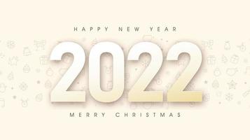 joyeux noël et bonne année 2022 conception de texte vecteur