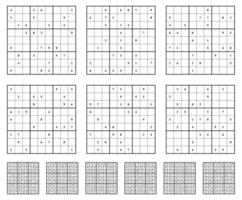 sudoku Jeu ensemble avec réponses. vecteur