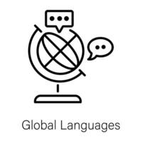 branché global langues vecteur