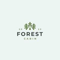 forêt cabine logo conception modèle vecteur