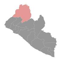 lofa carte, administratif division de Libéria. vecteur illustration.