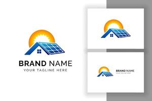 modèle de conception de logo d'énergie solaire solaire. panneau solaire tech signsymbol vecteur