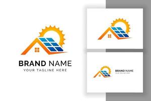 modèle de conception de logo d'énergie solaire solaire. conception de logo de technologie solaire vecteur