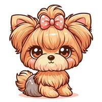 Yorkshire terrier chiot dessin animé vecteur