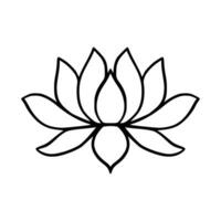 Facile lotus fleur ligne dessin contour isolé dans blanc Contexte. lotus fleur symbole Icônes. vecteur illustration concept de abstrait lotus fleur